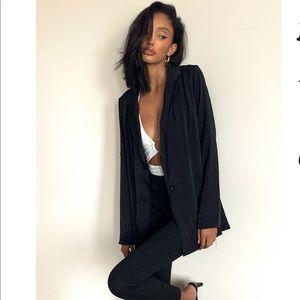 Princess Polly Black Oversized Boyfriend Blazer Size 6